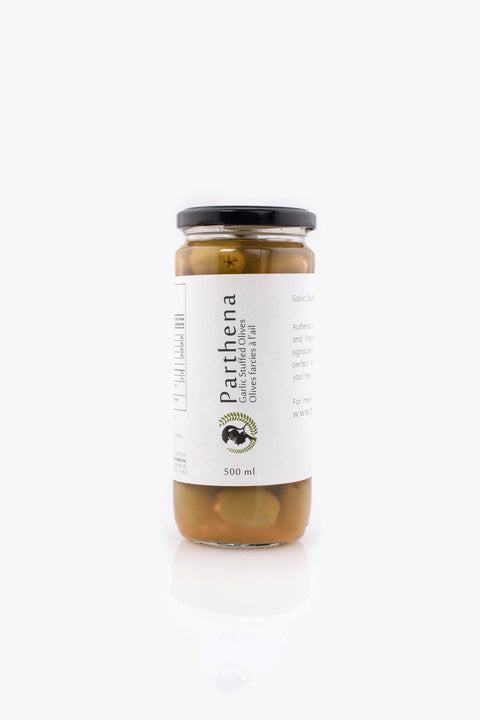Parthena 500ml Garlic Stuffed Olives